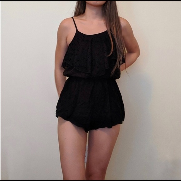 Black lace romper